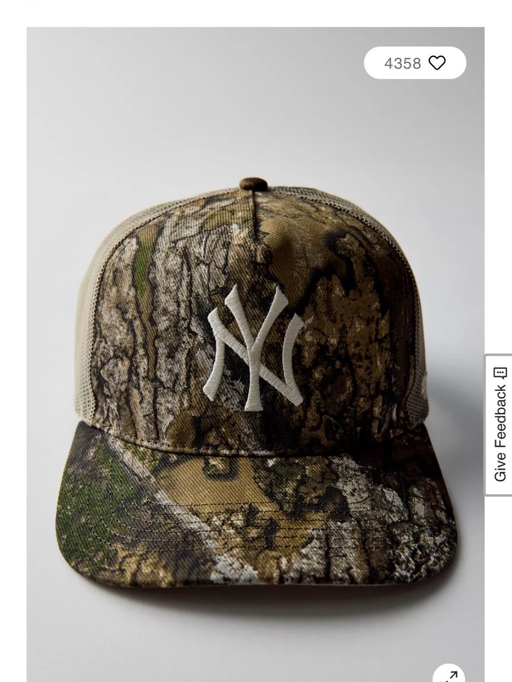 ’47 Brand MLB New York Yankees Camo Hitch Trucker Hat, OS, NWT